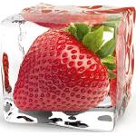 Eurographics Iced Strawberry Glasbilder aus Glas 20x20 