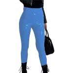Schwarze Unifarbene Atmungsaktive Damenlederhosen & Damenlederjeans aus Kunstleder enganliegend Größe XL für den für den Herbst 