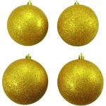Goldener Europalms Runder Weihnachtsbaumschmuck aus Kunststoff 4-teilig 