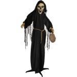 Schwarze Halloween Dekofiguren mit Halloween-Motiv aus Jute 