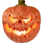 Ockerfarbene Halloween Kürbisse mit Halloween-Motiv aus Kunststoff 