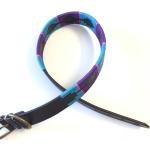 Euroriding Halsband Leder Polo Style Lila/ Türkis/ Pink S (2 cm/ 40 cm)