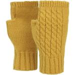 Safrangelbe Unifarbene Fingerlose Handschuhe & Halbfinger-Handschuhe aus Viskose für Damen Einheitsgröße für den für den Winter 