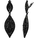 Schwarze Vintage Ohrclips aus Kristall für Damen 