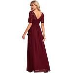 Burgundfarbene Mini Kurze Abendkleider mit Reißverschluss für Damen Größe M zur Hochzeit 