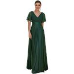 Reduzierte Dunkelgrüne Mini V-Ausschnitt Kurze Abendkleider mit Reißverschluss für Damen Größe M zum Abschlussball 
