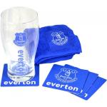 Everton FC Offizielles Wordmark-Mini-Fußball-Bar-Set (Pintglas, Handtuch und Bierdeckel)