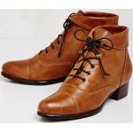 Hellbraune Everybody Ankle Boots & Klassische Stiefeletten aus Leder für Damen Größe 42 mit Absatzhöhe 3cm bis 5cm 