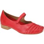 Rote Elegante Everybody Runde Damenpumps mit Riemchen in Normalweite aus Glattleder mit herausnehmbarem Fußbett mit Absatzhöhe bis 3cm 