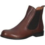 Reduzierte Braune Casual Everybody Runde Blockabsatz Ankle Boots & Klassische Stiefeletten in Normalweite aus Leder für Damen Größe 36,5 