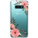 Reduzierte Rosa Blumenmuster Samsung Galaxy S10e Cases durchsichtig aus Silikon mit Schutzfolie 