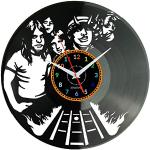 Schwarze AC/DC Schallplattenuhren 
