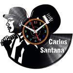 EVEVO Carlos Santana Wanduhr Vinyl Schallplatte Retro-Uhr groß Uhren Style Raum Home Dekorationen Tolles Geschenk Wanduhr Carlos Santana