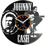 EVEVO Johnny Cash Wanduhr Vinyl Schallplatte Retro-Uhr Handgefertigt Vintage-Geschenk Style Raum Home Dekorationen Tolles Geschenk Uhr Johnny Cash