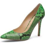 Reduzierte Grüne Evita Shoes ALINA Spitze Pfennigabsatz High Heels & Stiletto-Pumps ohne Verschluss aus Leder für Damen Größe 34 mit Absatzhöhe über 9cm 