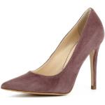 Reduzierte Mauvefarbene Evita Shoes ALINA Damenschuhe mit Ländermotiv ohne Verschluss aus Veloursleder Größe 36 mit Absatzhöhe über 9cm 