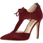 Reduzierte Rote Evita Shoes ALINA Spitze Pfennigabsatz High Heels & Stiletto-Pumps mit Reißverschluss aus Veloursleder für Damen Größe 34 mit Absatzhöhe über 9cm 
