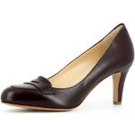 Dunkelbraune Evita Shoes BIANCA Runde Pfennigabsatz High Heels & Stiletto-Pumps ohne Verschluss aus Glattleder für Damen Größe 34 mit Absatzhöhe 7cm bis 9cm 