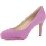 Reduzierte Lila Evita Shoes BIANCA Runde Pfennigabsatz High Heels & Stiletto-Pumps ohne Verschluss aus Veloursleder für Damen Größe 34 mit Absatzhöhe 7cm bis 9cm 