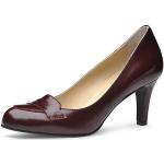 Bordeauxrote Evita Shoes BIANCA Runde Pfennigabsatz High Heels & Stiletto-Pumps ohne Verschluss aus Leder für Damen Größe 35 mit Absatzhöhe 7cm bis 9cm 