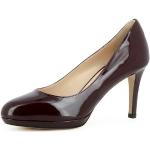Bordeauxrote Lack-Optik Evita Shoes BIANCA Runde Pfennigabsatz High Heels & Stiletto-Pumps ohne Verschluss aus Leder für Damen Größe 42 mit Absatzhöhe 7cm bis 9cm 