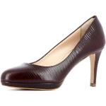 Reduzierte Bordeauxrote Evita Shoes BIANCA Runde Pfennigabsatz High Heels & Stiletto-Pumps ohne Verschluss aus Leder für Damen Größe 36 mit Absatzhöhe 7cm bis 9cm 