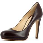 Dunkelbraune Evita Shoes CRISTINA Runde Pfennigabsatz High Heels & Stiletto-Pumps ohne Verschluss aus Glattleder für Damen Größe 34 mit Absatzhöhe über 9cm 