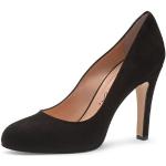 Schwarze Evita Shoes CRISTINA Runde Pfennigabsatz High Heels & Stiletto-Pumps ohne Verschluss aus Veloursleder für Damen Größe 34 mit Absatzhöhe über 9cm 