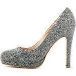 Reduzierte Graue Evita Shoes CRISTINA High Heels & Stiletto-Pumps aus Filz für Damen Größe 35 mit Absatzhöhe über 9cm zum Oktoberfest 