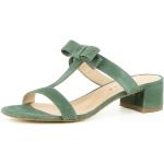 Reduzierte Olivgrüne Evita Shoes Damensandaletten ohne Verschluss aus Veloursleder Größe 34 mit Absatzhöhe bis 3cm für den für den Sommer 