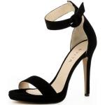 Reduzierte Schwarze Evita Shoes Damensandaletten mit Riemchen aus Veloursleder Größe 41 mit Absatzhöhe über 9cm für den für den Sommer 