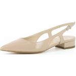 Nudefarbene Lack-Optik Evita Shoes FRANCA Spitze Slingback Pumps mit Riemchen aus Leder für Damen Größe 37 mit Absatzhöhe bis 3cm 