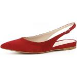Reduzierte Rote Evita Shoes FRANCA Spitze Slingback Pumps mit Riemchen aus Veloursleder für Damen Größe 39 mit Absatzhöhe bis 3cm 