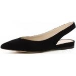 Schwarze Evita Shoes FRANCA Spitze Slingback Pumps mit Riemchen aus Veloursleder für Damen Größe 38 mit Absatzhöhe bis 3cm 