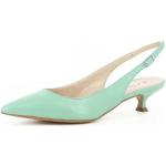 Mintgrüne Evita Shoes Spitze Slingback Pumps mit Riemchen aus Glattleder für Damen Größe 34 mit Absatzhöhe bis 3cm 