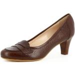 Reduzierte Braune Evita Shoes GIUSY Runde Blockabsatz Damenpumps ohne Verschluss aus Leder Größe 34 mit Absatzhöhe 5cm bis 7cm 