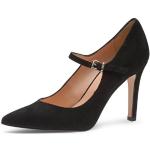 Reduzierte Schwarze Evita Shoes ILARIA Spitze Pfennigabsatz High Heels & Stiletto-Pumps mit Riemchen aus Veloursleder für Damen mit Absatzhöhe über 9cm 