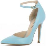 Reduzierte Hellblaue Evita Shoes Damenschuhe mit Ländermotiv mit Riemchen aus Glattleder Größe 40 mit Absatzhöhe über 9cm 