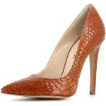 Hellbraune Evita Shoes Spitze Pfennigabsatz High Heels & Stiletto-Pumps ohne Verschluss aus Leder für Damen Größe 33 mit Absatzhöhe über 9cm 