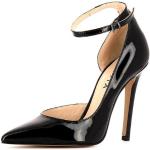 Reduzierte Schwarze Lack-Optik Evita Shoes Spitze Pfennigabsatz High Heels & Stiletto-Pumps mit Riemchen aus Leder für Damen Größe 33 mit Absatzhöhe über 9cm 
