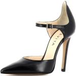 Schwarze Evita Shoes Spitze Pfennigabsatz High Heels & Stiletto-Pumps mit Riemchen aus Glattleder für Damen Größe 34 mit Absatzhöhe über 9cm 