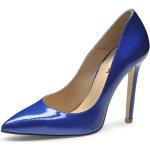 Royalblaue Lack-Optik Evita Shoes MIA Spitze Pfennigabsatz High Heels & Stiletto-Pumps ohne Verschluss aus Leder für Damen Größe 34 mit Absatzhöhe über 9cm 