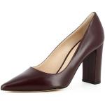 Reduzierte Bordeauxrote Evita Shoes NATALIA Spitze Blockabsatz Damenpumps ohne Verschluss aus Glattleder Größe 34 mit Absatzhöhe über 9cm 
