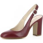Reduzierte Rote Evita Shoes Runde Slingback Pumps mit Riemchen aus Glattleder für Damen Größe 34 mit Absatzhöhe über 9cm 