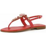 Reduzierte Korallenrote Evita Shoes Damensandalen mit Riemchen aus Veloursleder Größe 37 für den für den Sommer 