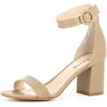 Reduzierte Braune Evita Shoes Damensandaletten mit Riemchen aus Glattleder mit Absatzhöhe 5cm bis 7cm für den für den Sommer 