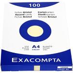 Exacompta 13326E Packung mit 100 Karteikarten, DIN A4, blanco, ideal für Notizen, Gelb, 1 Pack