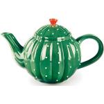 Grüne Excelsa Teekannen 650 ml mit Kaktus-Motiv aus Keramik 