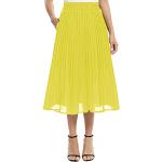 Gelbe Animal-Print Streetwear Midi Chiffonröcke aus Chiffon für Damen Größe S für Partys für den für den Sommer 