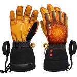 Exclusky Beheizbare Handschuhe für Männer Frauen Wasserdichtes Leder Beheizte Handschuhe USB Beheizte Handschuhe für Winter, Radfahren, Skifahren 3 Stufen Einstellbare Temperatur (M/L/XL/XXL)